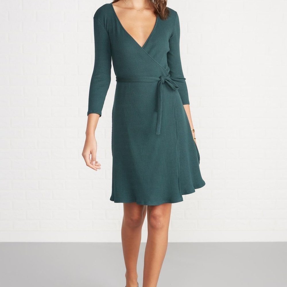 Amour Vert Rib Wrap Dress - Size Small